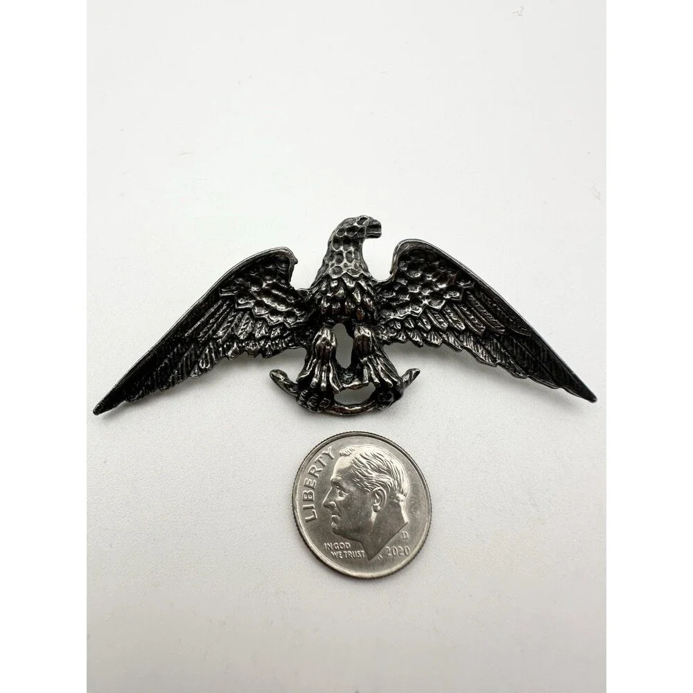 Zentall Silvertone Eagle Brooch Pin 3